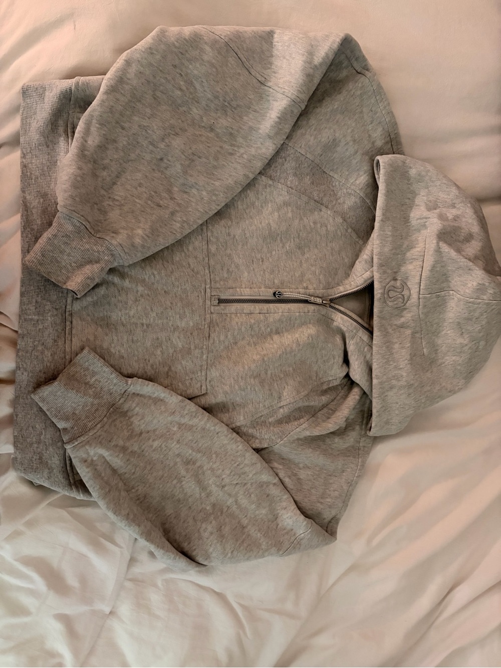 lululemon athletica Light Gray Half-Zip Hoodie
